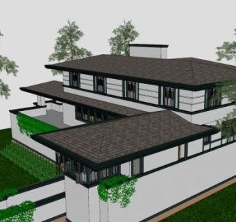 托马斯大厦房子建筑SU模型下载_sketchup草图大师SKP模型