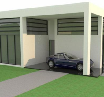 现代小型白色房子SU模型下载_sketchup草图大师SKP模型