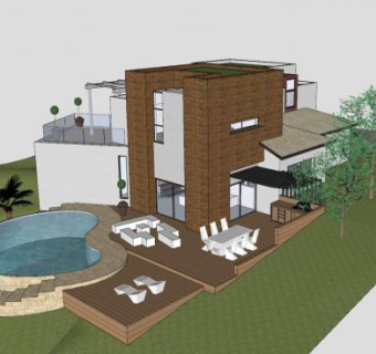 甜蜜之家建筑房子SU模型下载_sketchup草图大师SKP模型