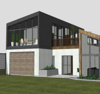 现代小房子当代建筑SU模型下载_sketchup草图大师SKP模型
