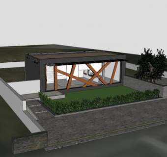 现代建筑办公房子SU模型下载_sketchup草图大师SKP模型