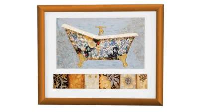 复古浴缸花纹装饰画SU模型下载_sketchup草图大师SKP模型