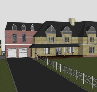 大房子住宅老建筑SU模型下载_sketchup草图大师SKP模型