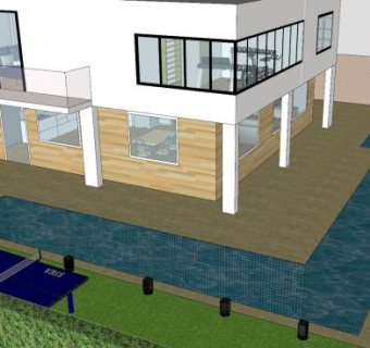 现代化新房建筑SU模型下载_sketchup草图大师SKP模型