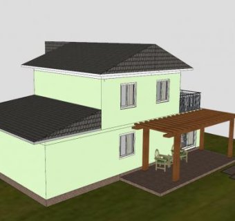 现代化乡村住宅SU模型下载_sketchup草图大师SKP模型
