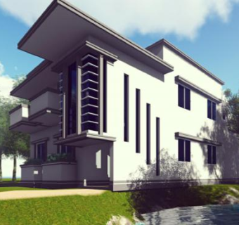 现代草原房子建筑SU模型下载_sketchup草图大师SKP模型