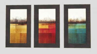 现代绘画三重奏三联装饰画SU模型下载_sketchup草图大师SKP模型