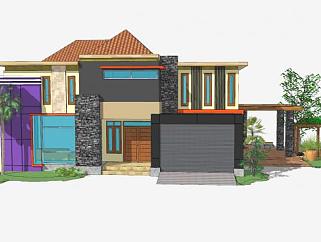 极简风格房子建筑SU模型下载_sketchup草图大师SKP模型