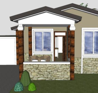 现代顶棚小房子SU模型下载_sketchup草图大师SKP模型