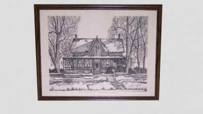 老温特斯的豪宅钢笔装饰画SU模型下载_sketchup草图大师SKP模型