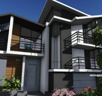 现代化多层建筑SU模型下载_sketchup草图大师SKP模型