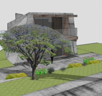 当代地球家园房子SU模型下载_sketchup草图大师SKP模型