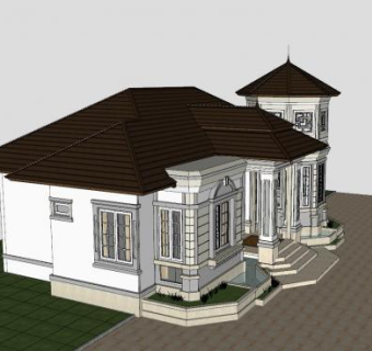 经典住宅房子SU模型下载_sketchup草图大师SKP模型