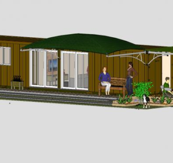 现代集装箱房子建筑SU模型下载_sketchup草图大师SKP模型