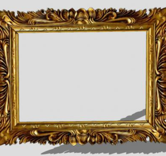 巴洛克镀金相框SU模型下载_sketchup草图大师SKP模型