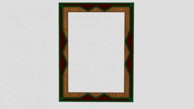 实木花纹挂画相框SU模型下载_sketchup草图大师SKP模型