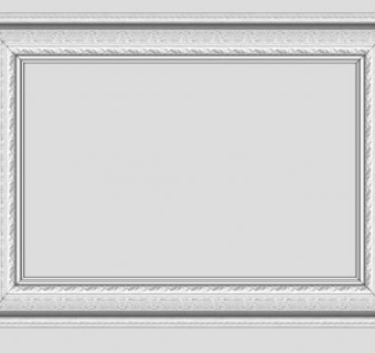 白色花纹裱装相框SU模型下载_sketchup草图大师SKP模型