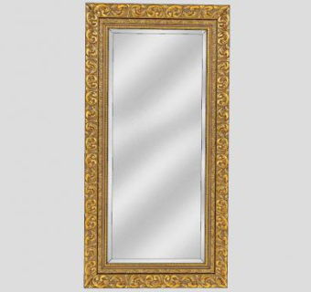 长型花纹镀金相框SU模型下载_sketchup草图大师SKP模型