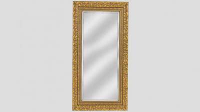 长型花纹镀金相框SU模型下载_sketchup草图大师SKP模型