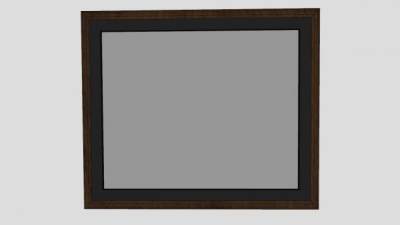 现代方形木质相框挂画SU模型下载_sketchup草图大师SKP模型