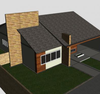 简约房子木屋SU模型下载_sketchup草图大师SKP模型