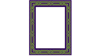 现代花纹紫绿色相框SU模型下载_sketchup草图大师SKP模型