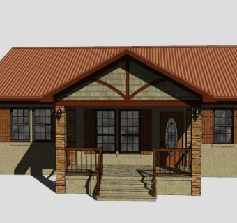 小型屋宇房子建筑SU模型下载_sketchup草图大师SKP模型