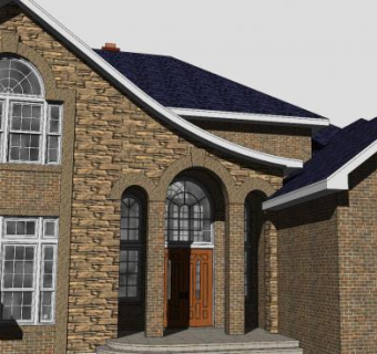 现代风格单层建筑SU模型下载_sketchup草图大师SKP模型