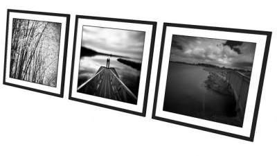风景摄影三联装饰画SU模型下载_sketchup草图大师SKP模型