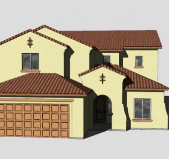 豪宅大房子建筑SU模型下载_sketchup草图大师SKP模型
