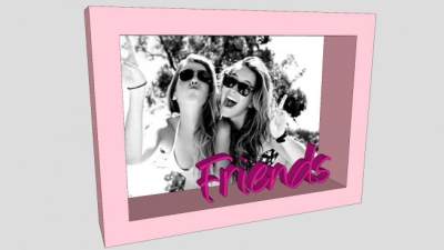 粉色摆台相框SU模型下载_sketchup草图大师SKP模型