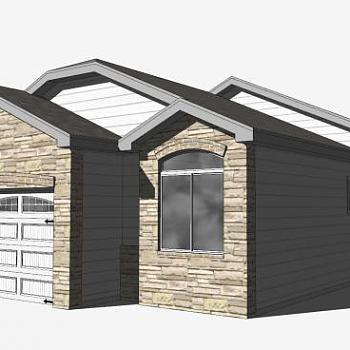 现代家庭住宅建筑SU模型下载_sketchup草图大师SKP模型