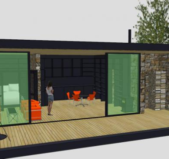 小木屋户外房子建筑SU模型下载_sketchup草图大师SKP模型