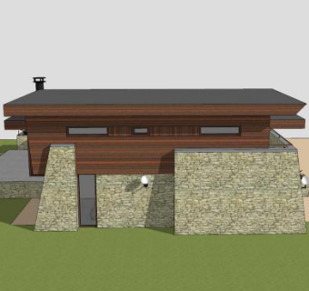 现代平房房子建筑SU模型下载_sketchup草图大师SKP模型