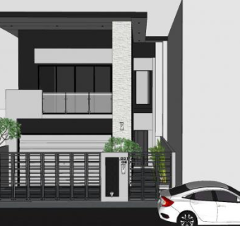 极简主义房子建筑SU模型下载_sketchup草图大师SKP模型