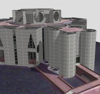 孟加拉国国民议会办公楼SU模型下载_sketchup草图大师SKP模型