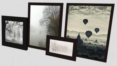 雾霾感摄影照片装饰画SU模型下载_sketchup草图大师SKP模型