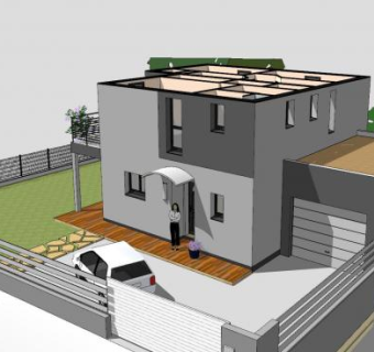 现代住宅私人房子SU模型下载_sketchup草图大师SKP模型