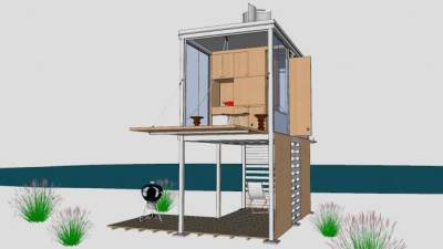 小型海滨建筑SU模型下载_sketchup草图大师SKP模型