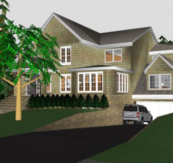 现代乡村住宅家庭SU模型下载_sketchup草图大师SKP模型