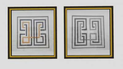 几何图案简约装饰画SU模型下载_sketchup草图大师SKP模型