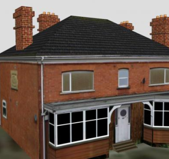 砖房建筑房子SU模型下载_sketchup草图大师SKP模型