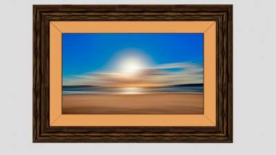 海滩彩绘装饰挂画SU模型下载_sketchup草图大师SKP模型