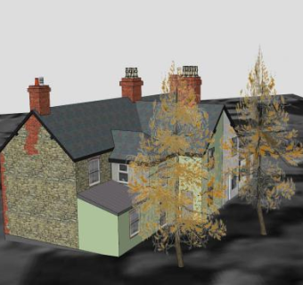 现代联排房屋建筑SU模型下载_sketchup草图大师SKP模型