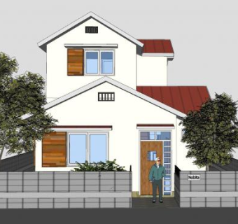 哆啦a梦卡通房子SU模型下载_sketchup草图大师SKP模型