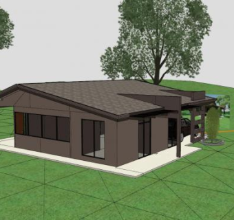 现代单层房子SU模型下载_sketchup草图大师SKP模型