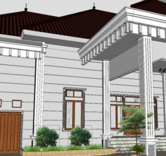 典型房子建筑SU模型下载_sketchup草图大师SKP模型