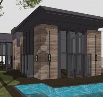 现代草原建筑SU模型下载_sketchup草图大师SKP模型