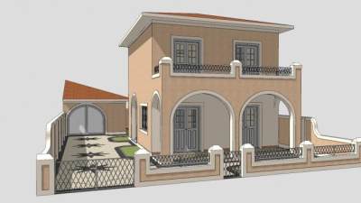 老房子故居房子建筑SU模型下载_sketchup草图大师SKP模型