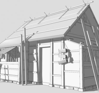 尼塔布白色建筑SU模型下载_sketchup草图大师SKP模型